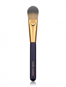 The ultimate foundation brush for a flawless finish every time. Provides smooth, even application. Special design makes blending easy and gives you a natural, seamless look. Perfect for use with liquid or cream foundation. To apply liquid foundation, pour a small amount onto back of hand. Sweep brush across foundation and apply with downward strokes. All Estée Lauder brushes are composed of the finest quality materials and are designed to ensure the highest level of makeup artistry. 