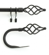 Decidedly modern, the Wire Twist drapery rod accents your window with a unique, twisted wire design. The rod, finial and brackets are crafted of steel.