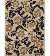 Elegant damask and pretty florals pair up on this stunning yet simple area rug from Momeni. Power-loomed from soft and durable polypropylene (perfect for those high-traffic areas in your home), this rug has a beautiful drop-stitch finish that adds exceptional depth and texture to the surface.