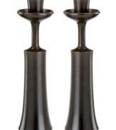 Transform darkness to light with Design with Light Classic candle holders from Dansk. Bronze-colored candlesticks mix elements of old and new for a look of sophistication in any setting.