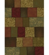 Modernize the look of your home with casual elegance. Muted shades of autumn inspire this St. Lawrence rug, rendered in colorblocked rust, deep green and dark chocolate hues. Leafy patterns and textures add unique beauty to this durably-crafted rug.