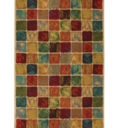 Like the tiles of a vibrant mosaic, this area rug from Karastan adds visual texture and sumptuous style to any space. Woven from lush nylon that delivers softness underfoot and superb resistance to everyday wear.