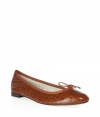 Sophisticated Cuba structured leather ballet flats - These stylish flats can be dressed up or down - Cool embossed croc leather and classic ballet flat style - Wear with skinny jeans, a patterned blouse, and a cardigan for everyday chic - Pair with a shift dress, opaque tights, and a boyfriend blazer