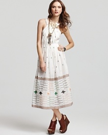 Free People Dress - Shiftley Embroidered Halter Dress