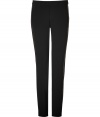 Inject a cool urbane edge into your outfit with these metallic copper embroidered tuxedo stripe pants from New York label Rag & Bone - Front and back slit pockets, zip fly, hidden hook and button closures - Loosely fitted, slightly tapered leg - Pair with everything from modern knits and ankle boots to feminine tops and heels