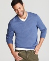 Sharpen your presentation with a handsome V-neck in premium merino wool, a luxe addition to your sweater drawer.