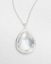 A single faceted teardrop sparkles on a thin sterling silver chain.Clear quartz Sterling silver Length, about 18 Pendant width, about ¾ Pendant length, about 1 Lobster clasp closure Imported 