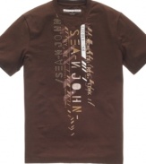 Shift your casual wardrobe into high gear with this cool graphic tee from Sean John.