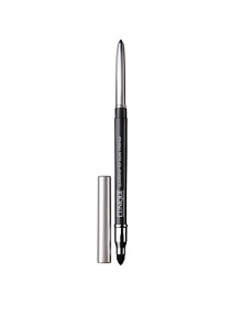 Favourite automatic eyeliner pencil now in richly pigmented shades for instant intensity. Glides on. Smudges to a smooth blur of colour with the convenient smudge tool on opposite end. Needs no sharpening -- silky formula is always ready to line and define with ease. Stays on all day. Ophthalmologist Tested. 