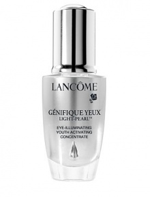 Eye-Illuminating Youth Activating Concentrate. The new eye contour makeover. Inspired by gene science, Lancome introduces Genifique Eye Light-Pearl. The 1st Lancome eye-illuminating serum engineered with a unique Light-Pearl, a massaging applicator designed to work with precision around the eye contour area.