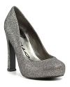 Silver glitter lights up the night when you step out in these stunning platform pumps from Aqua.