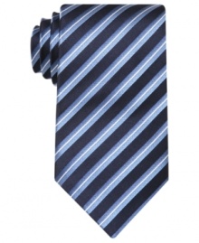 In a fresh stripe, this tie from Geoffrey Beene reimagines your workplace standard.