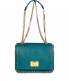 Edgy-yet-luxe stud and ring embellishments add trend-right stylish depth to this bold bag from Emilio Pucci - Front flap with logo turn-lock closure, stud and ring trim, chain and leather shoulder strap - Wear with a cocktail-ready frock, sky-high heels, and a statement ring