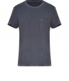 Stylish t-shirt in fine, indigo cotton - Soft yet durable material - Vintage wash has a cool, worn-in look - Classic straight, slim cut - Short sleeves, crew neck and chest pocket - Moderately long, ideal for layering - A timeless wardrobe staple great for everyday - Wear solo or pair with a cardigan or blazer and jeans, chinos or shorts