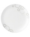 Tiny squares with a hint of shine run circles around these glossy white dinner plates from Mikasa dinnerware. These dishes are from a fresh, spirited collection that's made for modern tables. Sparkle Circles features minimalist shapes in sturdy bone china for anytime use.