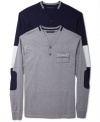 Get your long-sleeved look for fall with these modern and cool henley shirts from Sean John.