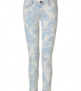 The certifiable It pants on the season, these rose printed jeans from Current Elliott will get you noticed - Classic five-pocket styling, all-over rose print, slim fit - Style with an oversized blouse, platform heels, and a statement satchel