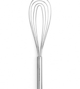 The chef's choice for folding ingredients into delicate mixes or stirring smaller batches, this stainless steel flat whisk is a smart & handsome addition to your kitchen arsenal. Plus, the durable design is dishwasher-safe for hassle-free prep from start to finish.