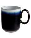 A striking multicolor glaze and rounded base that's perfect for cupping ensure the Double Dip mug wake up decor and drinker alike. Oven- and microwave-safe stoneware makes it quick and easy to reheat hot tea, coffee or soup.