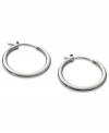 Perfectly petite and polished. These small hoop earrings from Fossil are crafted in stainless steel for a structured feel. Approximate diameter: 7/8 inch.