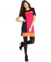 Cha Cha Vente's colorblocked dress makes a daring statement in bright bold colors and a breezy silhouette.