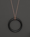 Lisa Nik 18K Rose Gold and Black Onyx Pendant Necklace, 17.5