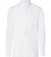 A streamlined version of the classic tuxedo shirt, this modern iteration from Neil Barrett offers a slim fit and subtle bib detail for versatile styling - Small spread collar, concealed front button placket with bib overlay, slim fit, curved hem - Style with tuxedo pants, jeans, or slim trousers and a blazer