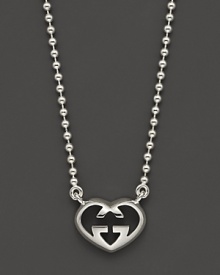 From the Love Britt collection, a sterling silver bead necklace with heart pendant. Designed by Gucci.