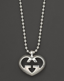 From the Love Britt collection, a sterling silver bead necklace with heart pendant. Designed by Gucci.