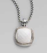 From the Albion Collection. Bright white agate is richly framed in pavé diamonds.Diamonds, 0.48 tcw White agate Sterling silver About ½ square Imported Please note: chain sold separately.