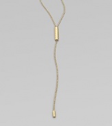 A delicate design with a ball chain strand and a geometric engraved link in 18k gold. 18k goldLength, about 22Slip-on styleMade in Italy