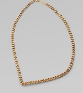 It looks like a simple chain but this clever non-flexible design fools the eye with its fixed V shape and an extra non-working clasp.Brass Length, about 15 Lobster clasp Made in Italy