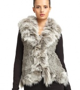 THE LOOKPlush rabbit and fox fur constructionWide flap collarConcealed hook-and-eye closureDual seam pocketsTHE FITAbout 25 from shoulder to hemTHE MATERIALRabbit fur/fox fur/acrylicCARE & ORIGINDry cleanFur origin: ChinaImportedModel shown is 5'8 (172½cm) wearing US size Small. 