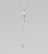 A dazzling, delicate design with a diamond accented link and ball chain strand in 18k white gold. Diamonds, .19 tcw18k white goldLength, about 25½Slip-on styleMade in Italy