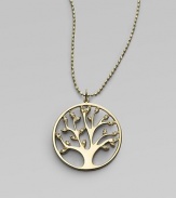 EXCLUSIVELY AT SAKS.COM. The branches are gold and the leaves are diamonds, in a graceful tree of life pendant on a gold ball chain. Diamonds, 0.10 tcw 14k yellow gold Chain length, about 16 Pendant diameter, about ¾ Lobster clasp Imported