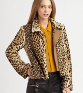 Vamp up any ensemble with this plush faux fur jacket in a classic leopard print. Notched collarFront zipperLong sleevesSlash pocketsFully linedAbout 22 from shoulder to hem50% acrylic/50% polyesterDry cleanImportedModel shown is 5'9 (176cm) wearing US size 0.