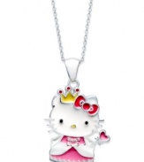 Wishful whimsy. The sterling silver Princess Kitty fairy pendant from Hello Kitty, decorated with a colorful splash, has a look that's quite magical. Approximate length: 18 inches. Approximate drop: 1 inch.