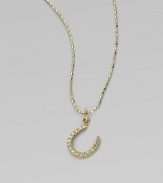 EXCLUSIVELY AT SAKS.COM. Good luck comes in a shimmering form - a horseshoe pendant on a 14k gold ball chain. Diamonds, 0.10 tcw 14k yellow gold Chain length, about 16 Pendant length, about ¼ Lobster clasp Imported