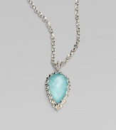 From the Superstud collection. A teardrop of milky blue quartz, faceted in striking pyramids, hangs from a sterling silver box chain.Blue quartz Sterling silver Chain length, about 18 Pendant length, about 2 Lobster clasp Imported