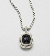 From the Labyrinth Collection. A stunning, faceted black onyx stone surrounded by sparkling diamonds set in sleek sterling silver on an iconic cable bale. Black onyxDiamonds, .19 tcwSterling silverSize, about .55Fixed baleImported Please note: Chain sold separately. 