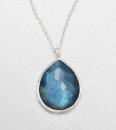 From the Wonderland Collection. Faceted, teardrop shaped indigo doublet set in hammered sterling silver on a link chain. Indigo doubletSterling silverLength, about 16-18 adjustablePendant size, about 1.3Lobster clasp closureImported 