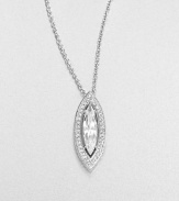 EXCLUSIVELY AT SAKS.COM. A stunning piece with a brilliant, framed oval pendant on a delicate link chain. CrystalsCubic zirconiaRhodium-plated brassLength, about 16 to 18 adjustablePendant size, about 1Lobster clasp closureImported 