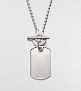 From the Dog Tag Collection. A signature crest engraved design in sleek sterling silver on a chic ball chain. Sterling silverLength, about 19.6Toggle closureMade in Italy