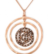 Add some glitter and glam to your look. Genevieve & Grace's pretty graduated circle drop pendant features sparkling marcasite in 18k rose gold over sterling silver. Approximate length: 18 inches. Approximate drop: 1-11/16 inches.