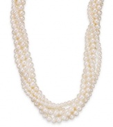 Belle de Mer's fresh take on a classic: five rows of twisted cultured freshwater pearls (4-6 mm) with a sterling silver clasp create that perfectly-polished look. Approximate length: 20 inches.