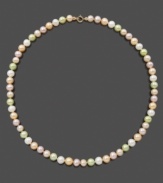 Pretty pearls for your little princess. This strand of cultured freshwater pearls (5-6 mm) features pearls of different color. Set in 14k gold. Approximate length: 14 inches.