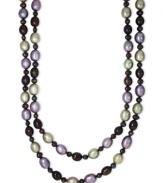 Contemporary and chic. EFFY Collection takes a traditional pearl necklace and gives it a modern spin with two vibrant strands of multicolored dyed cultured freshwater pearls (4-8 mm). Set in sterling silver. Approximate length: 18 inches.