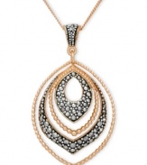 Add some glitter and glam to your look. Genevieve & Grace's pretty graduated teardrop pendant features sparkling marcasite in 18k rose gold over sterling silver. Approximate length: 18 inches. Approximate drop: 1-7/8 inches.