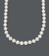 Embrace iconic style with timeless pearls. Belle de Mer's smooth strand of cultured freshwater pearls (12-1/2-13-1/2 mm) has a 14k gold clasp. Approximate length: 17 inches.