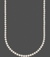 Polish your look with a perfect strand of pearls. Belle de Mer necklace features A+ Akoya cultured pearls (6-1/2-7 mm) set in 14k gold. Approximate length: 24 inches.